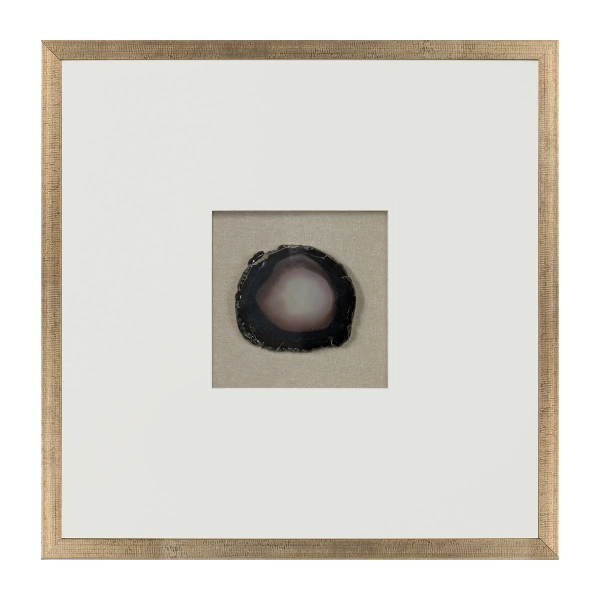 Shadow Box Wall Art 20" Square, Cream Tan Gold Black Paper MDF Glass Modern Decor By Melrose