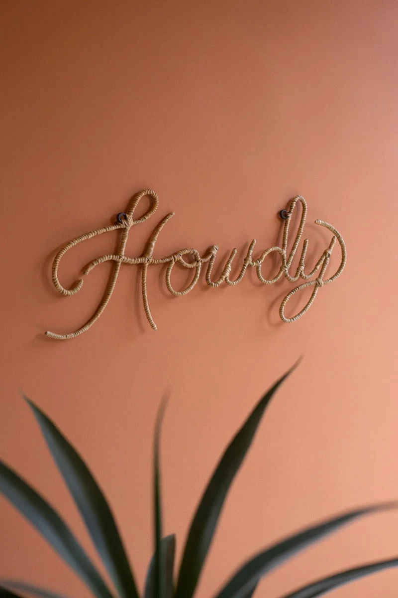 Western Style “Howdy” Wall Accent – 27" Tall by Kalalou