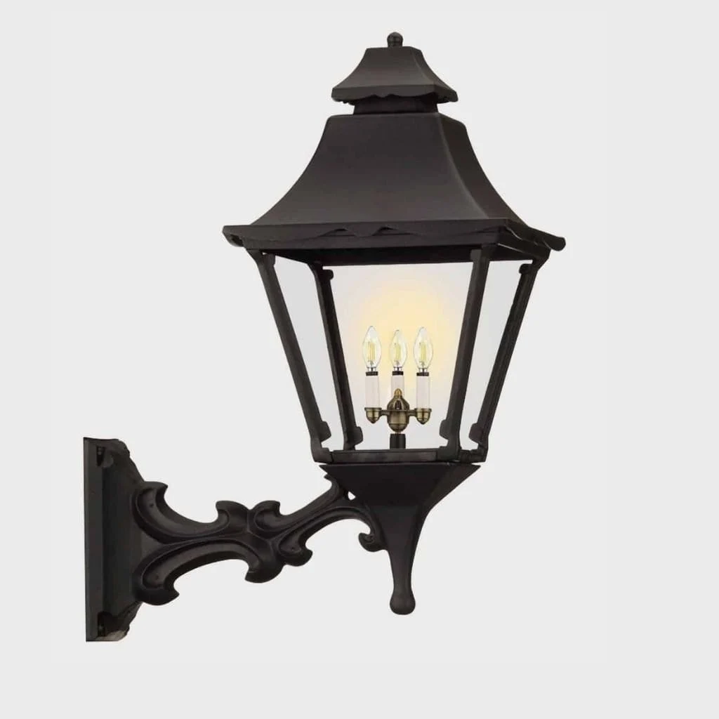 American Gas Lamp Works Essex 1900W 17" Weather Green Residential Wall Mount Aluminum Natural Gas Lamp With Dual Inverted Gas Mantle Light Assembly, Flat Tempered Glass Panes and Universal Finial