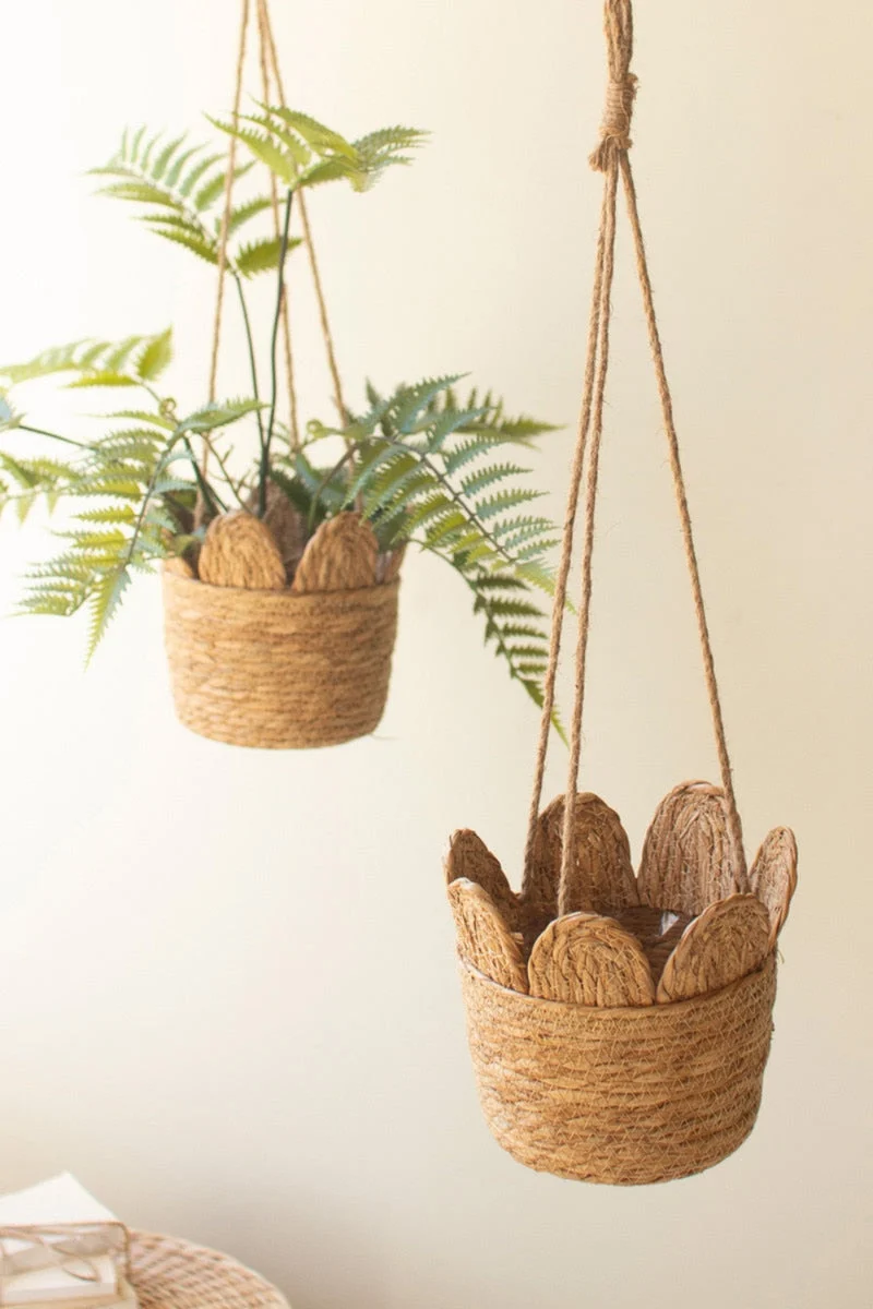 Indoor Hanging Planter Basket – Natural Seagrass – 7.5" Tall by Kalalou