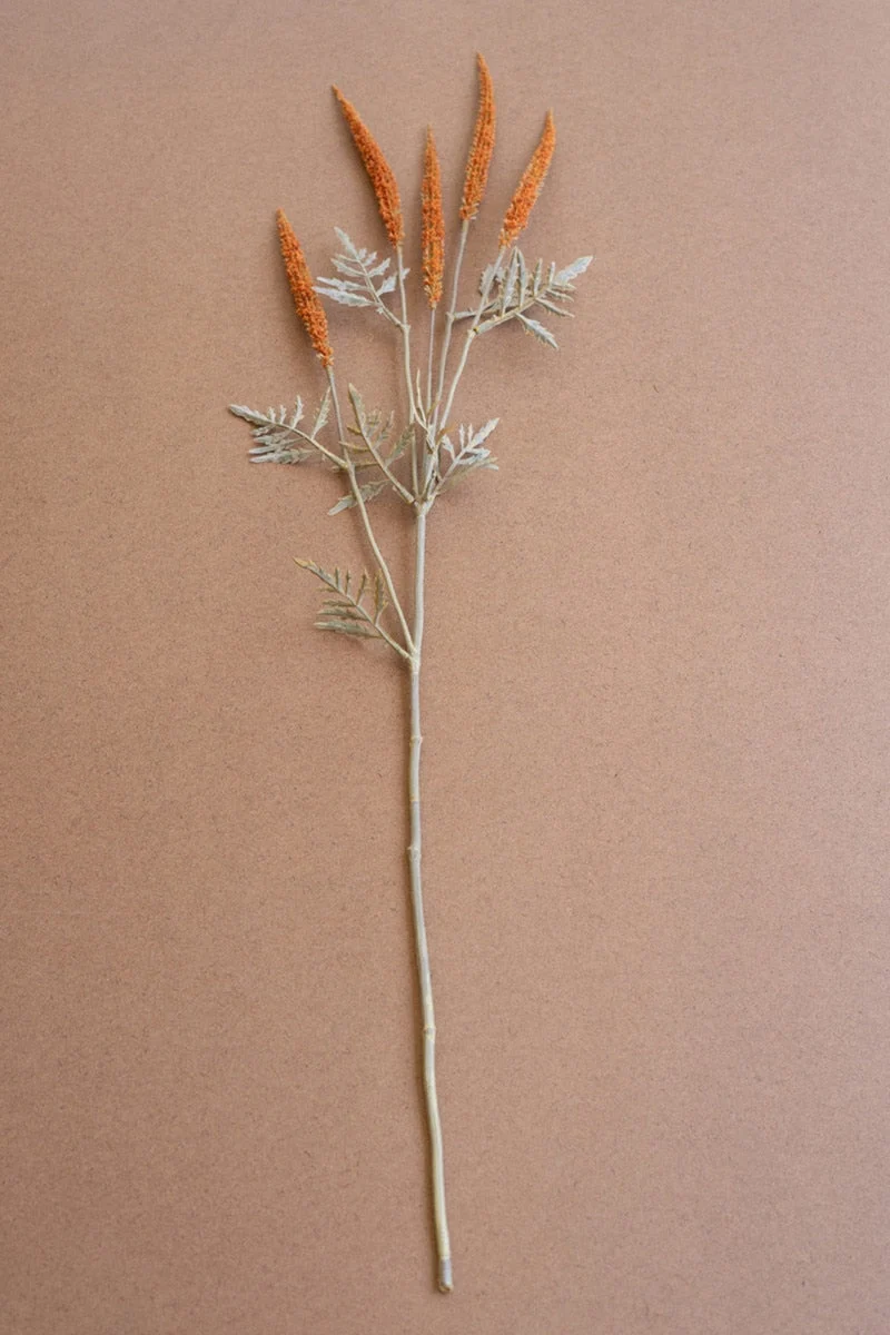 Artificial Wheat Flower Spray 32"L – Autumn Orange, Set of 6 by Kalalou