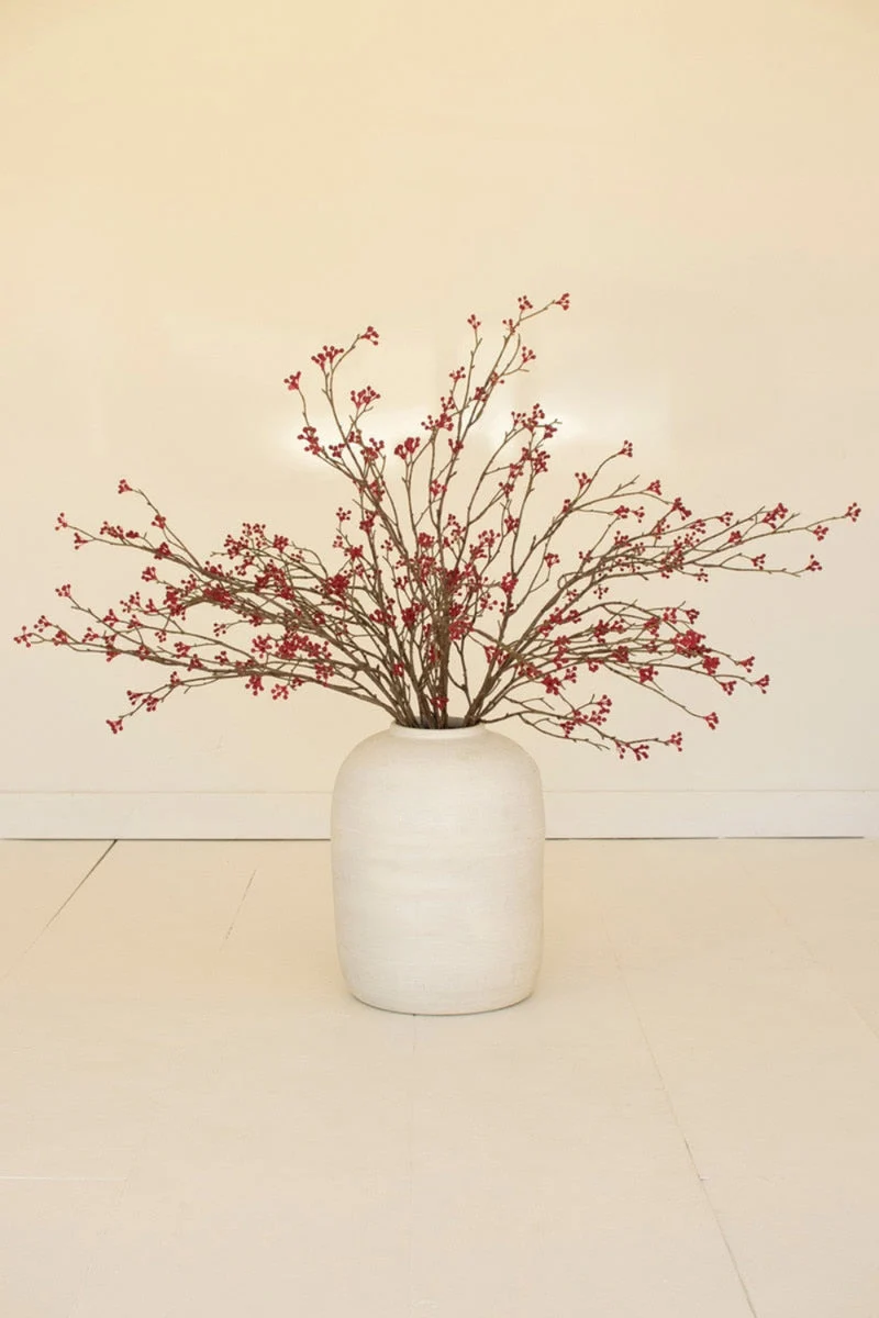 Red Artificial Berry Spray 47" Tall Faux Stem for Seasonal Decor Set of 6 by Kalalou