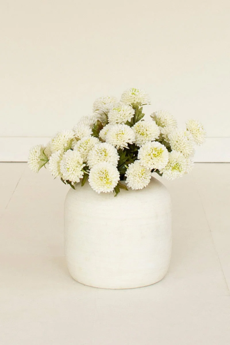 Faux White Dahlia Floral Bundle of 7 Stems 17.5" Tall Set of 6 by Kalalou