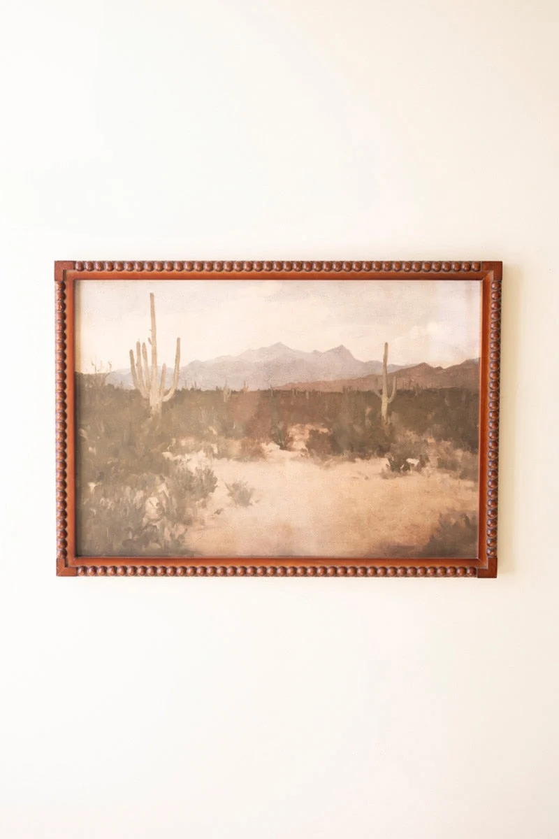 Framed Desert Landscape Print Under Glass – Southwestern Wall Art – 27.5" Tall by Kalalou