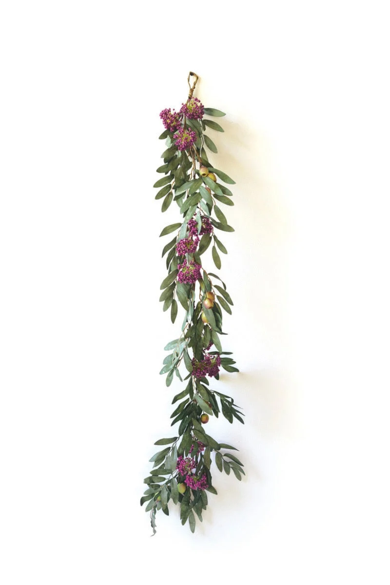 Faux Botanical Stem – Natural Green Foliage – 48" Tall Decorative Accent Set of 6 by Kalalou