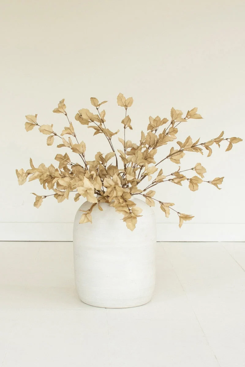 Faux Plant Stem – Realistic Green Leaves – 30" Tall for Modern Decor Set of 6 by Kalalou