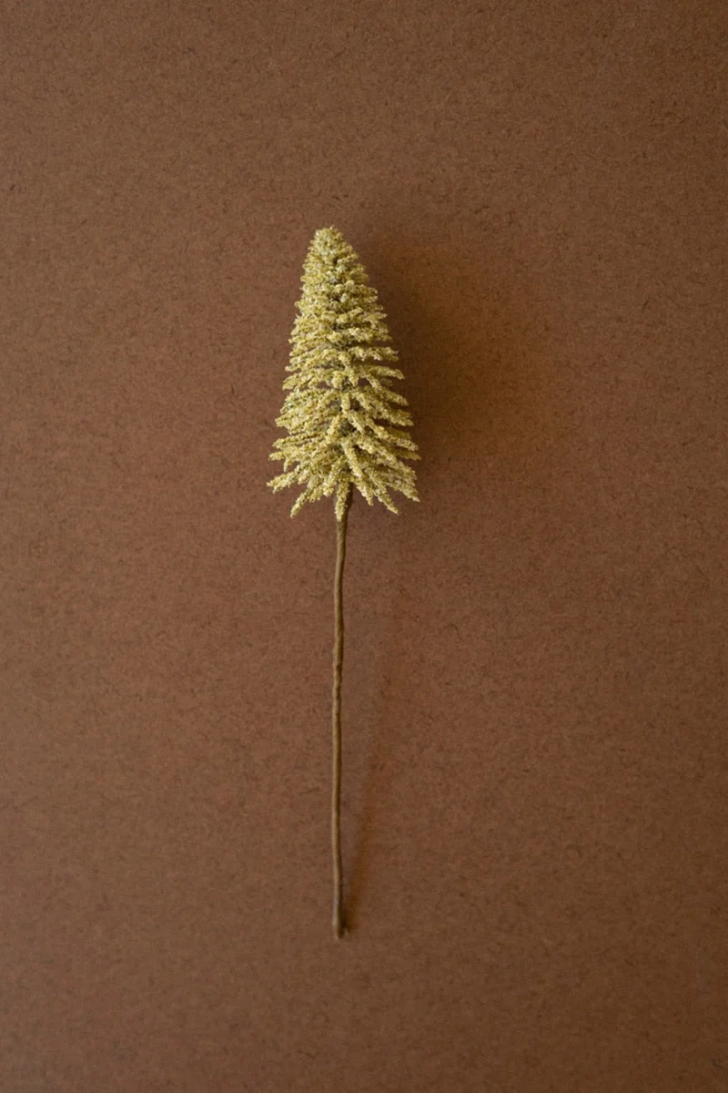 Faux Mini Bottle Brush Tree Yellow Floral Accent 10.5" Tall Set of 24 by Kalalou