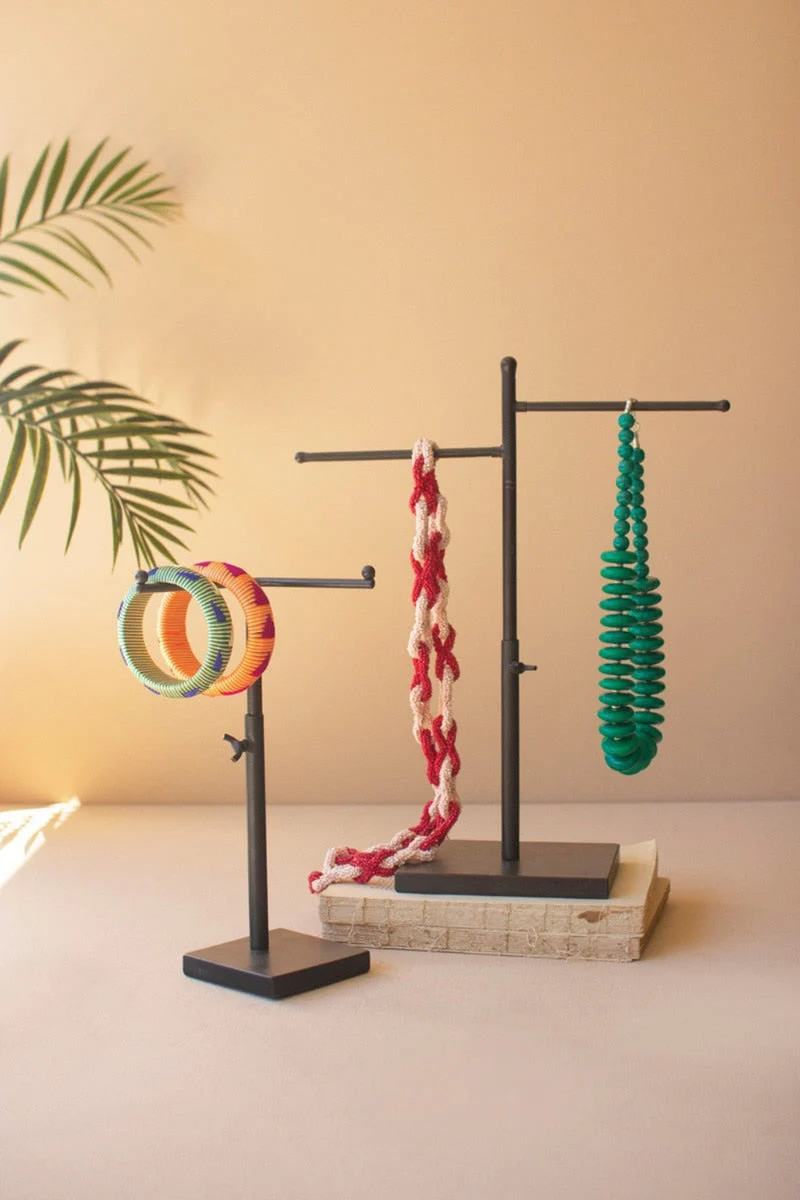 Adjustable Jewelry Display Stand Set of 2 Metal Large 15" H by Kalalou