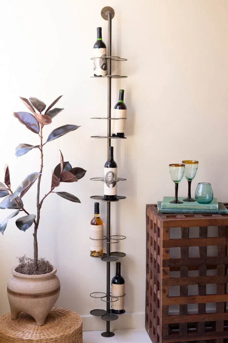 Wall Mounted Metal Wine Rack Vertical Design 75" H by Kalalou