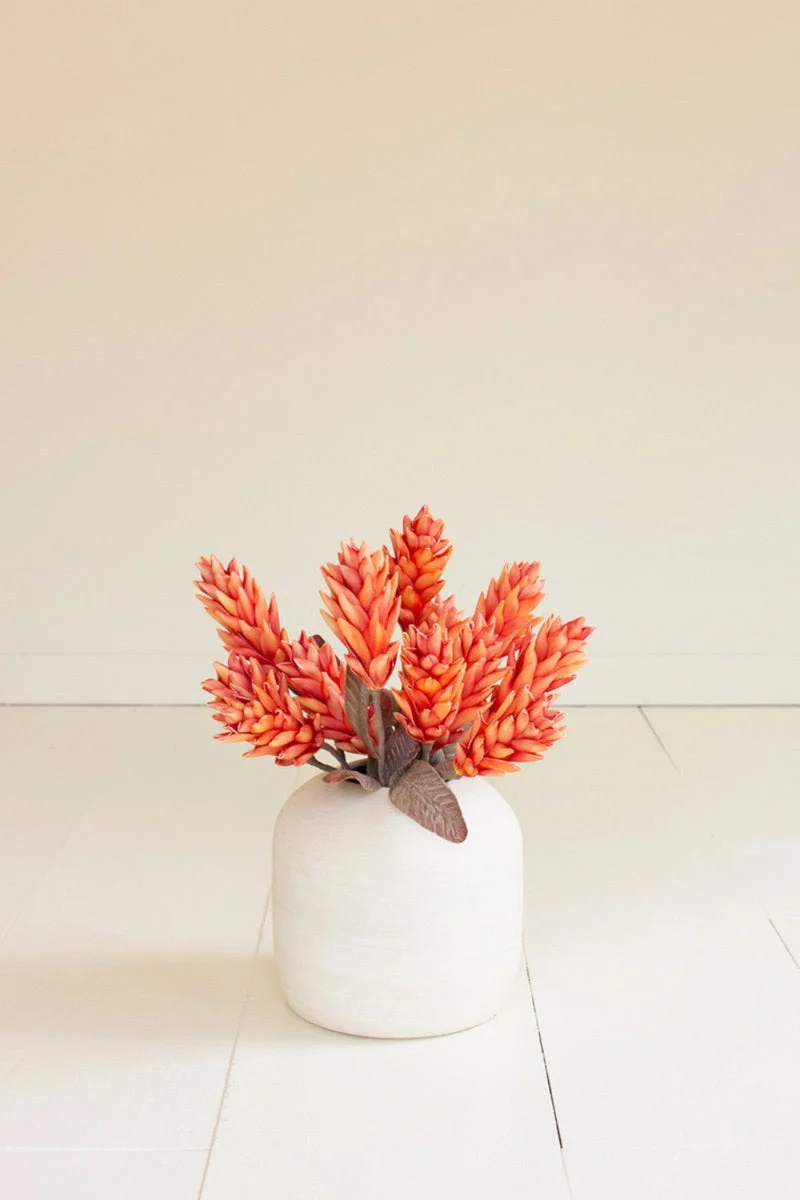 Botanica Stem Spray – 26"L Bendable EVA Foam Floral Accent in Orange, Set of 12 by Kalalou
