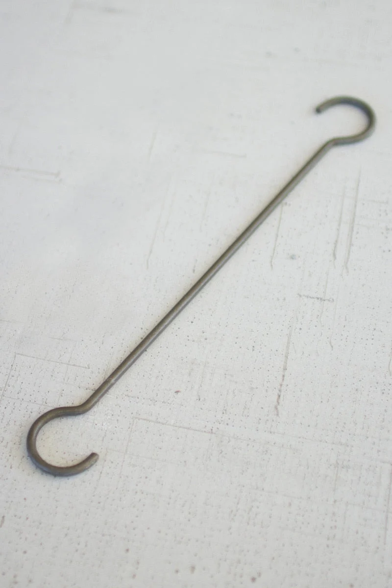 Set of Twelve Long Wire S-Hooks 12"L, Gray Gunmetal Metal By Kalalou