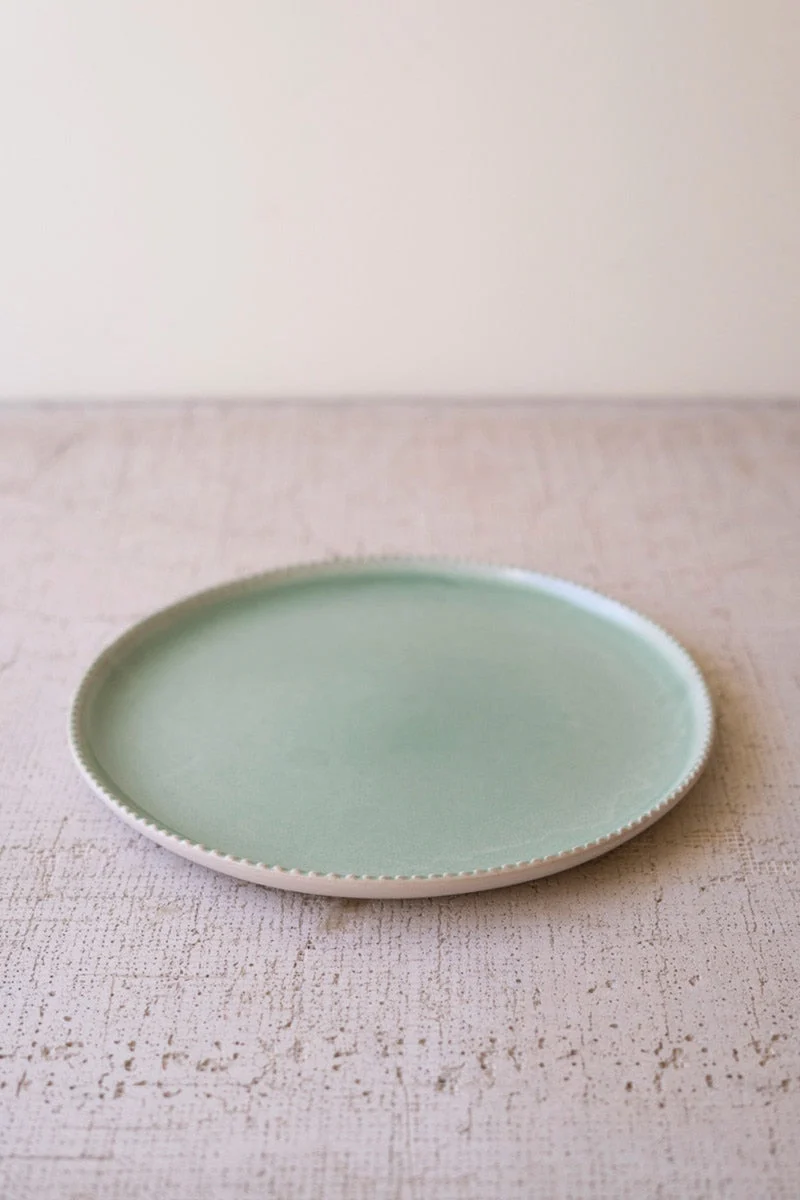 Sea Mist Ceramic Dinnerware Set Dinner Salad Plate and Bowl 2"Tall by Kalalou