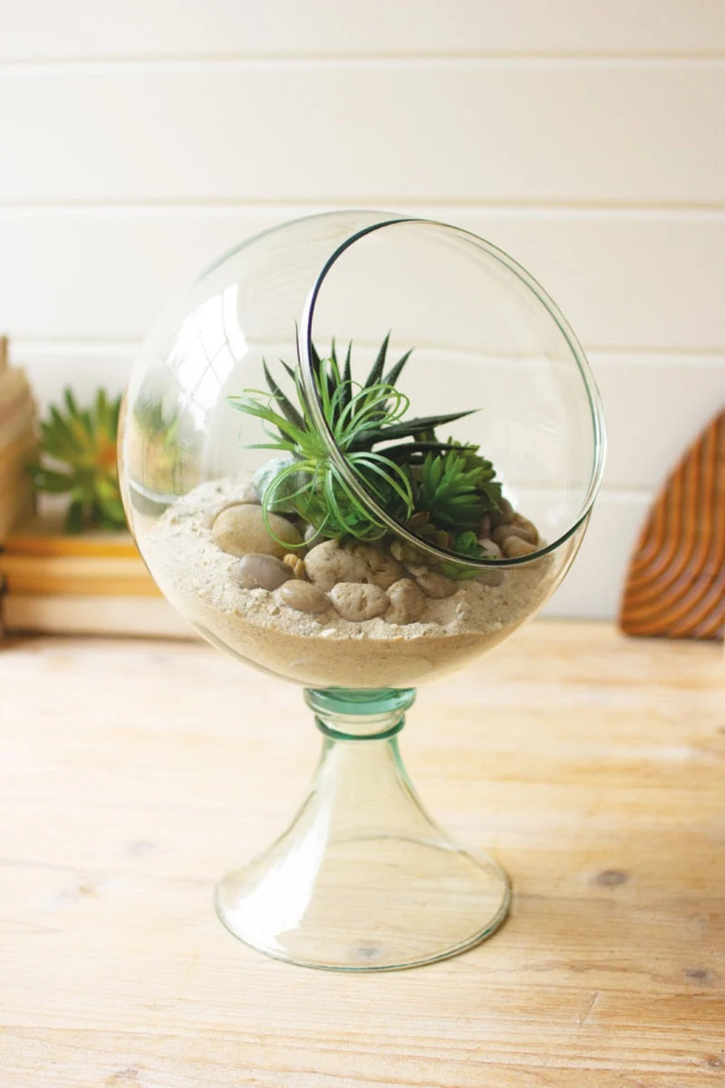 Round Glass Store Display 16" Tall for Retail or Home Styling by Kalalou