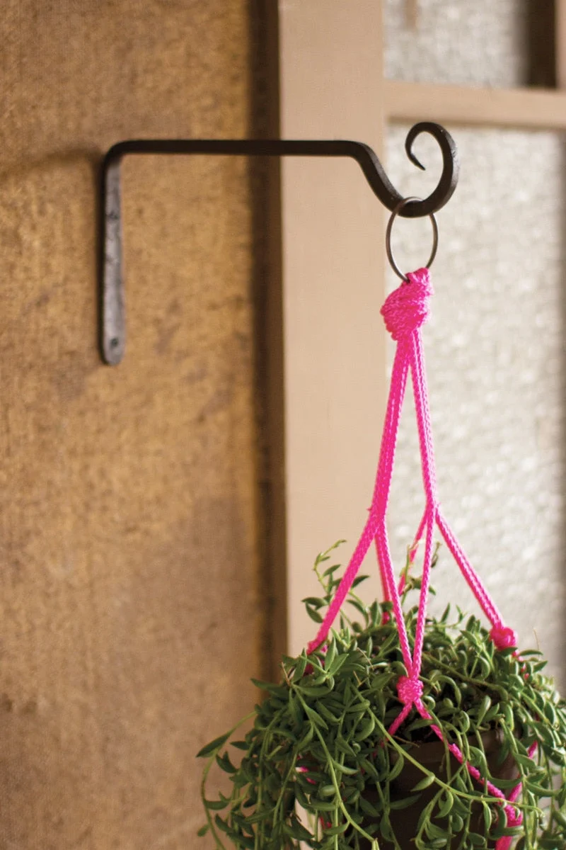 Hand Forged Iron Plant Hook 5.7"H – Rustic Distressed Iron Hanging Hook, Set of 4 by Kalalou