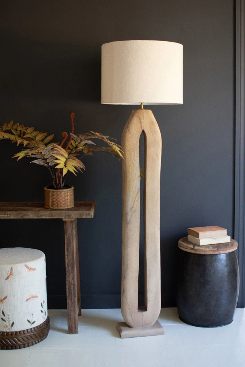 Wooden Oval Floor Lamp Base – 63" Tall Design for Modern Living Rooms by Kalalou
