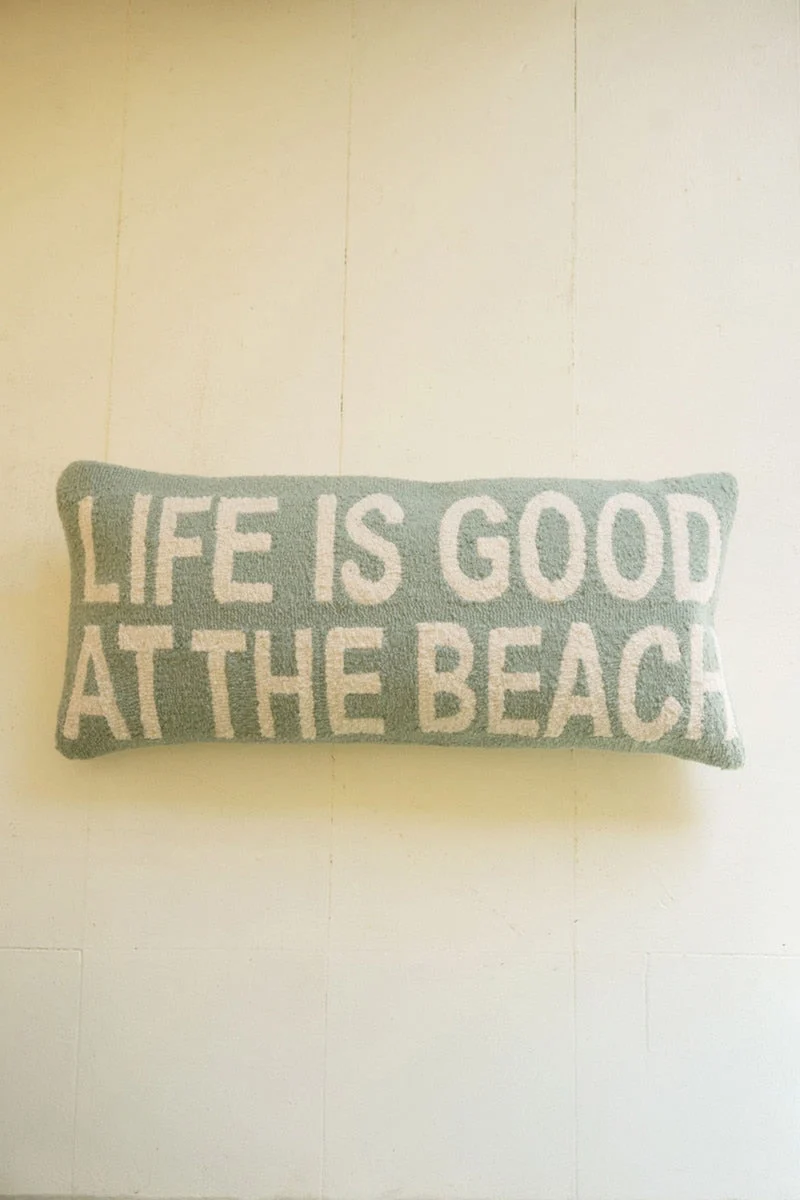Coastal Hand-Hooked Beach Accent Pillow – 32"Tall by Kalalou