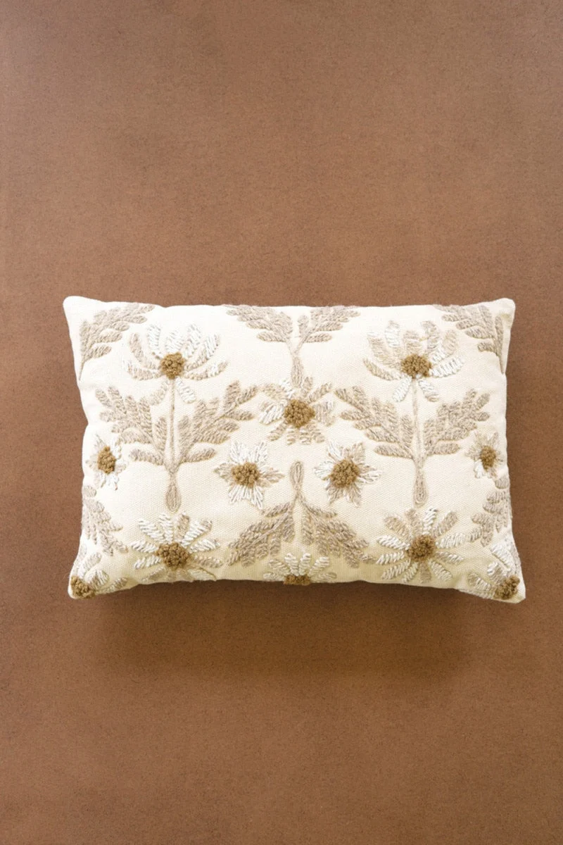 Ivory Decorative Pillow with Embroidery – 16" Tall by Kalalou