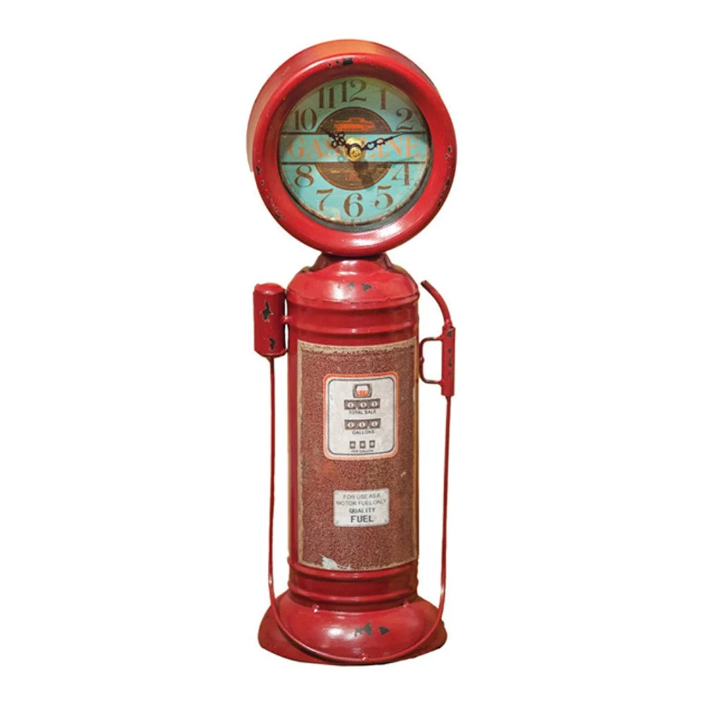 Industrial Retro Pump Clock for Shelf or Entryway 15 inch by Manual Woodworkers